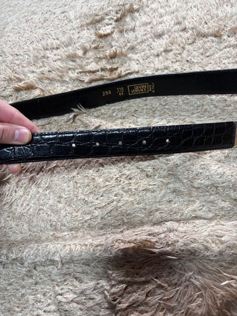 90s GIANNI VERSACE 4連 型押し ベルト
