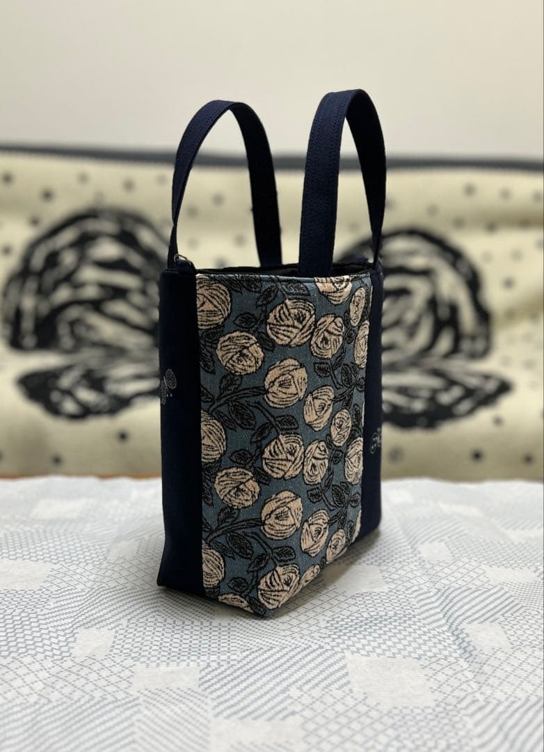 ハンドメイド＊ミナペルホネン＊rosy＋choucho＊マチ付きトート