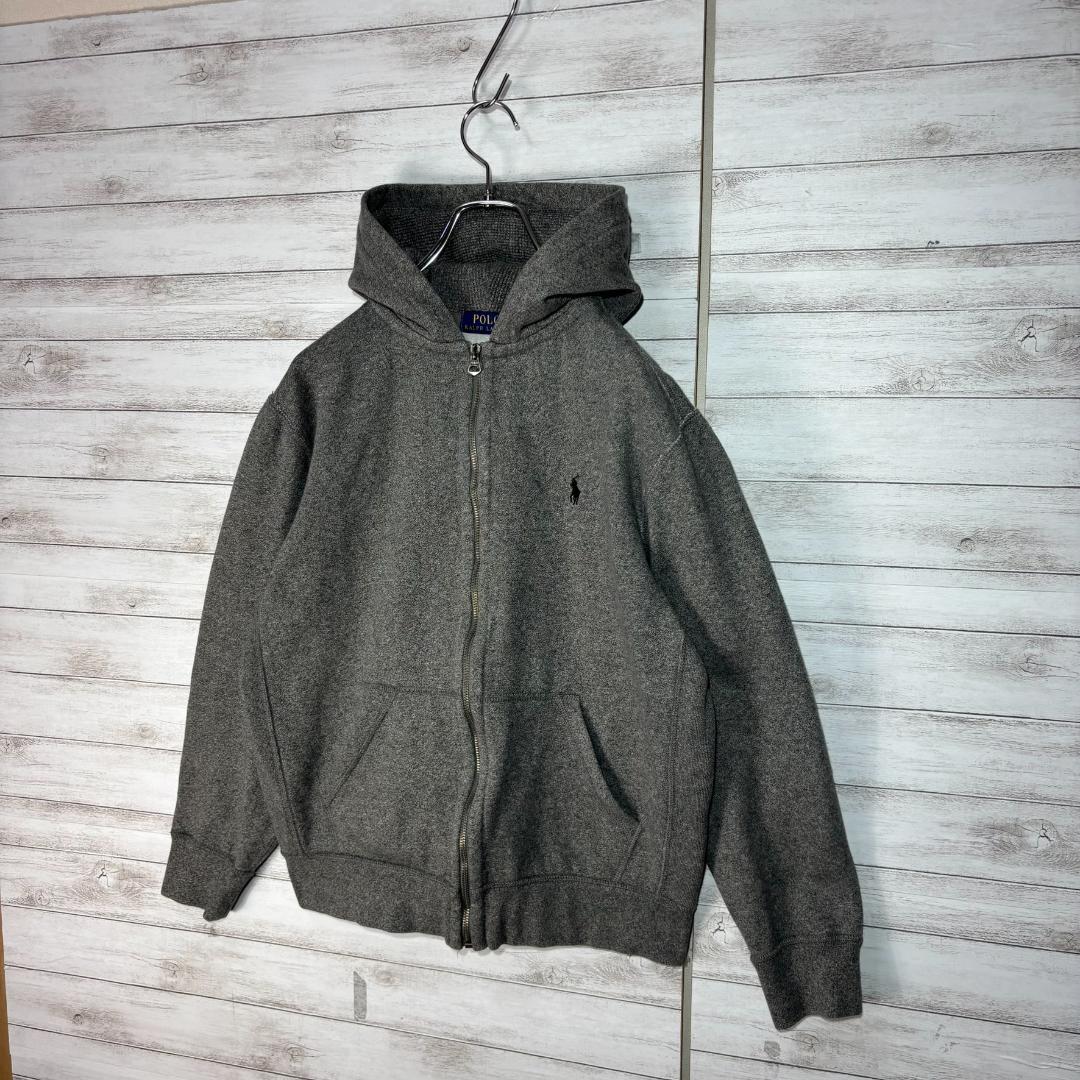Polo Ralph Lauren 裏サーマル ジップパーカー M グレー