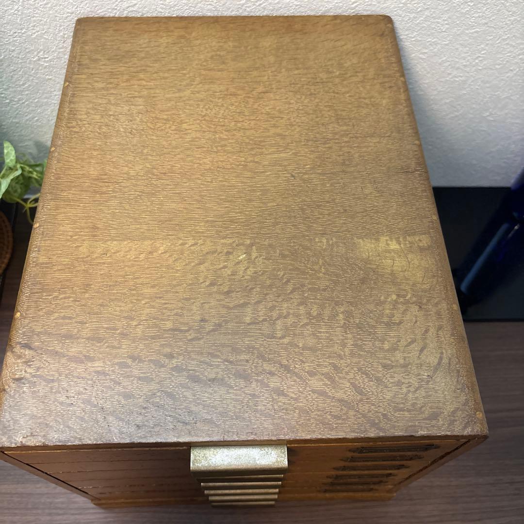 F*y様 木製レターケース　引き出し　6段収納　昭和レトロ　書類入れ　小物入れ