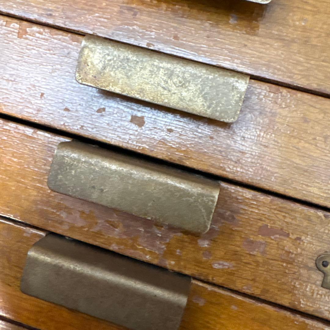 F*y様 木製レターケース　引き出し　6段収納　昭和レトロ　書類入れ　小物入れ