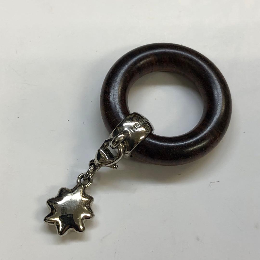 エルメス　HERMES ウッド／メタル／ブラウン／シルバー　スカーフ留