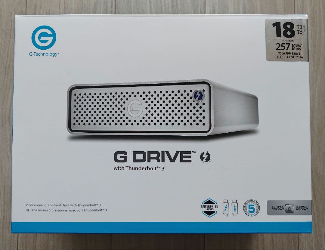 【業務用】G-Drive with Thunderbolt3 18TB※PC通電