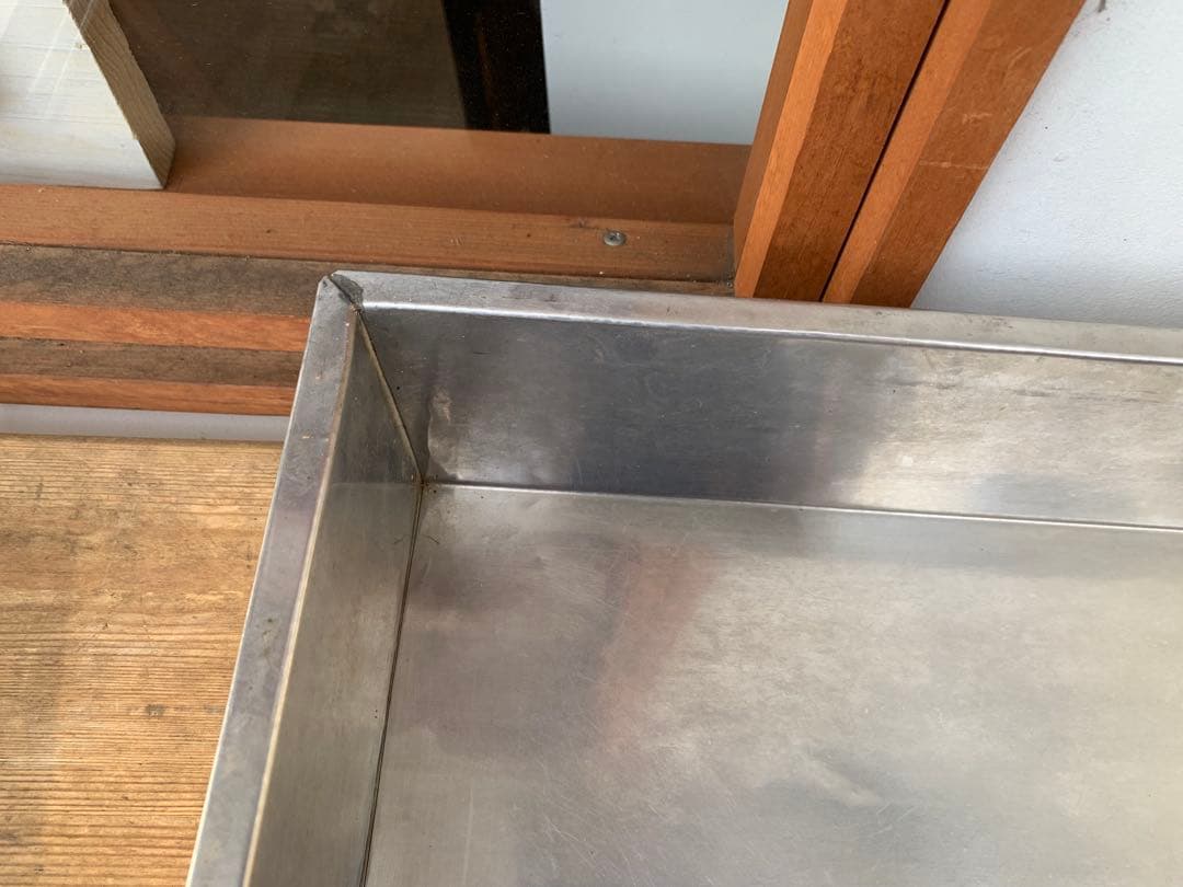 G0412★駄菓子屋ケース　ブリキガラスケース　蓋付ケース　駄菓子屋　店舗什器