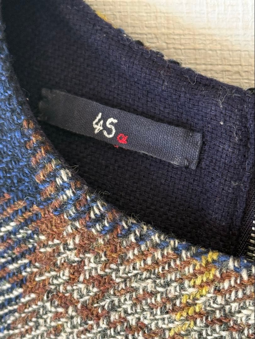 【すっちゃん】45R タブルフェイス ツイードワンピース サイズ3