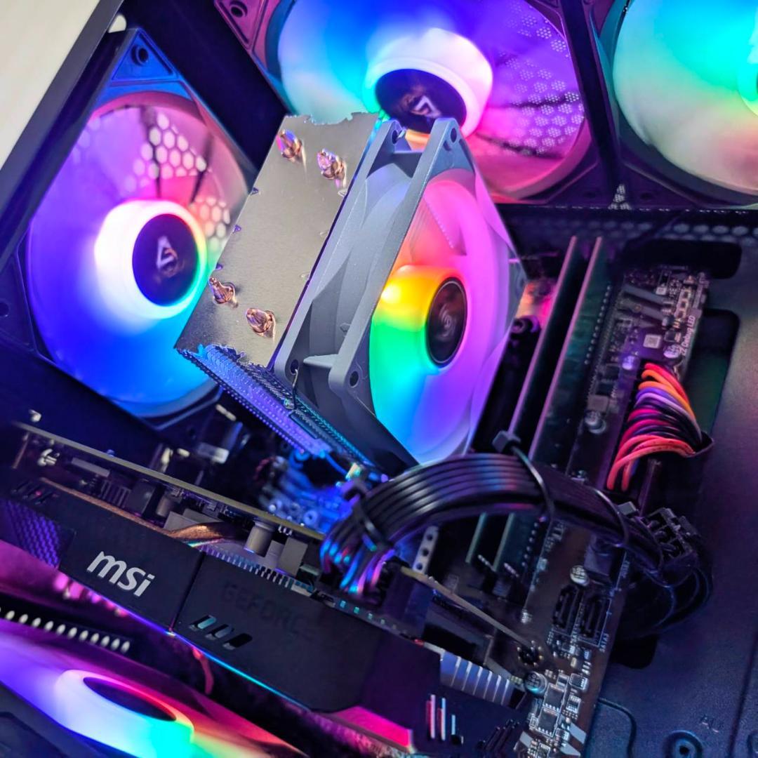 黒いゲーミングPC・おまけでモニター+スピーカー・Office