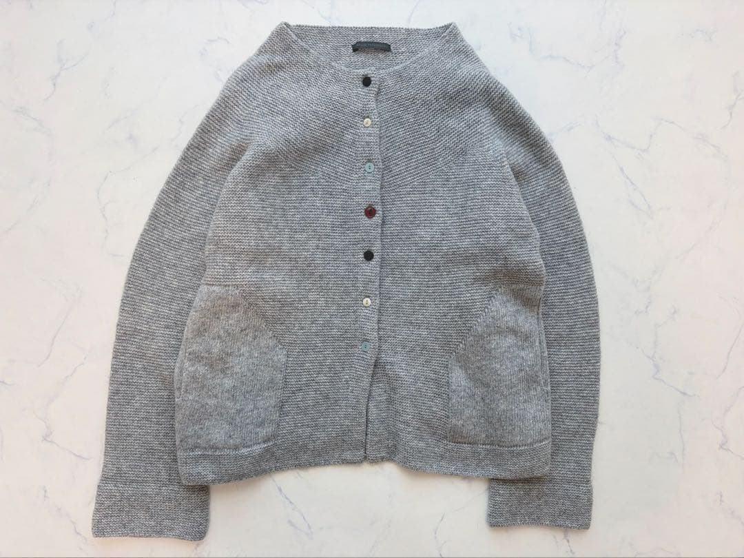 美品　ADIEU TRISTESSE 配色釦ウールカーディガン 日本製