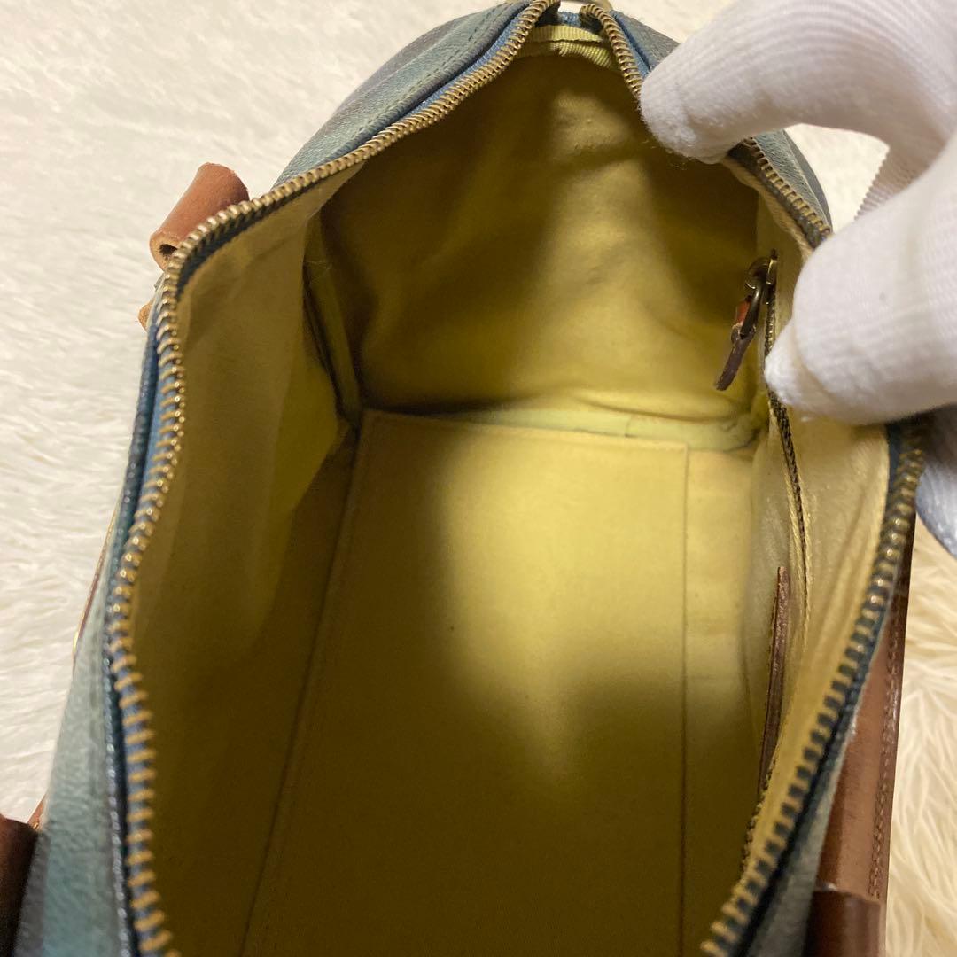 【美品】ポロラルローレン ミニボストン バッグ　PVCレザー ブラックウォッチ