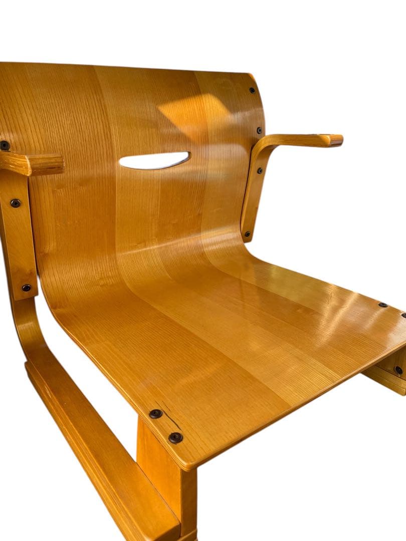 天童木工　楽座椅子　秋田木工　キツツキ、曲木　プライウッド　モダン　昭和レトロ