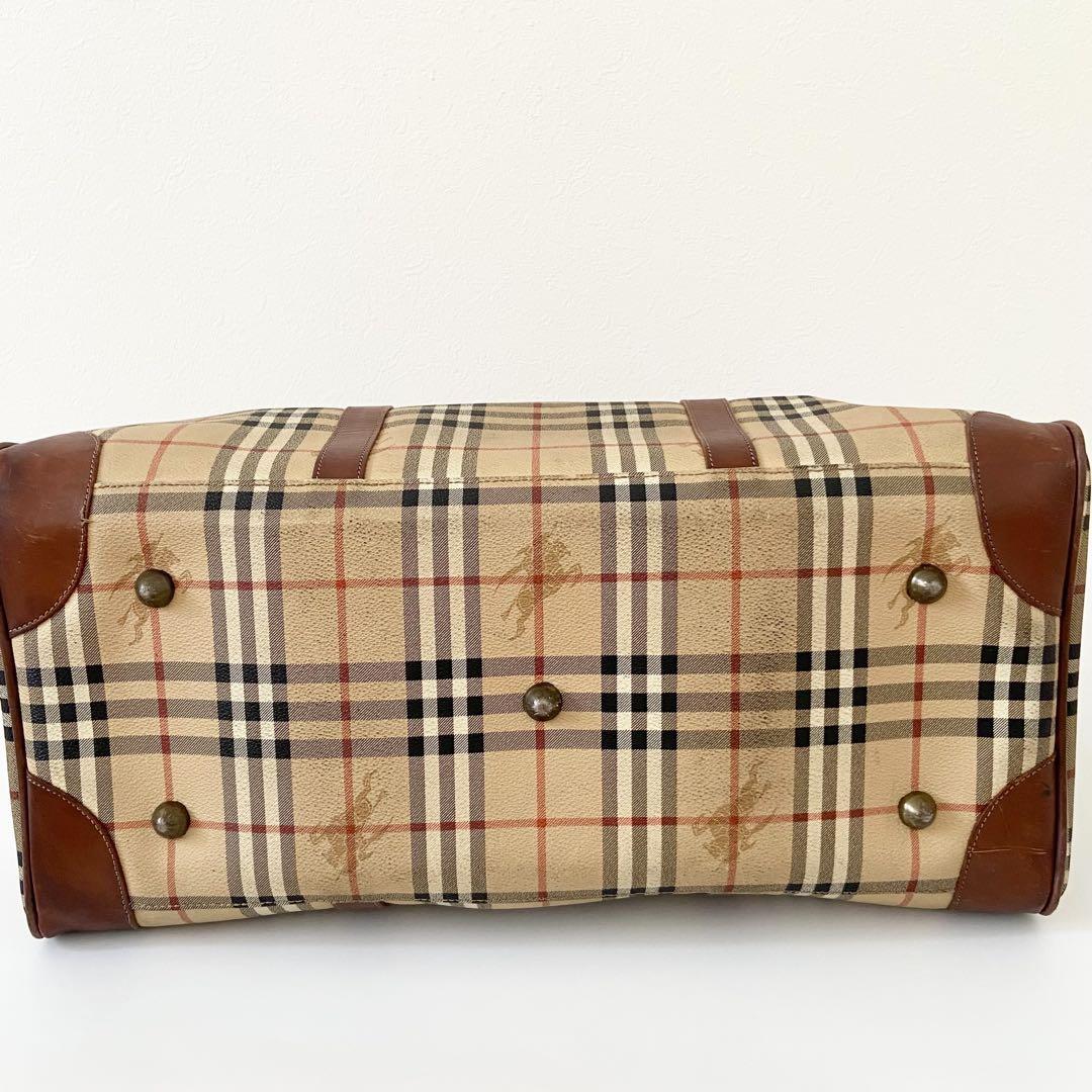 極美品　バーバリー ボストンバッグ ノバチェック ホースロゴ 2way PVC