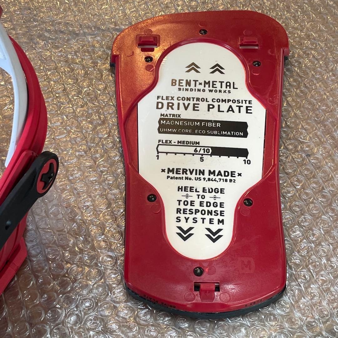 bentl メンズ　ビンディング 赤/白 Mサイズ　26-29cm