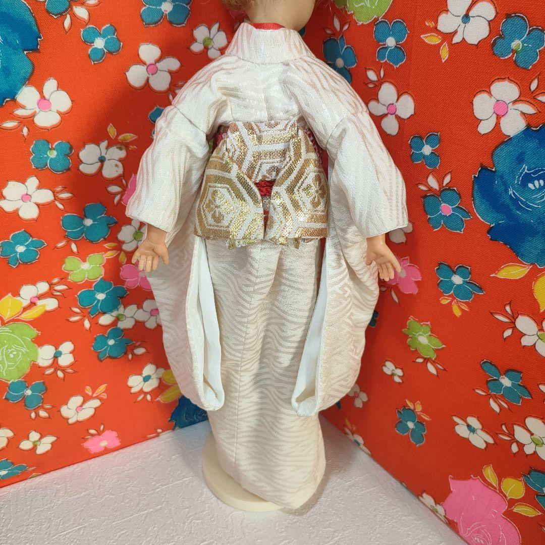 タミーちゃんサイズ　ハンドメイド　花嫁衣装セット　色打掛　オレンジ鶴