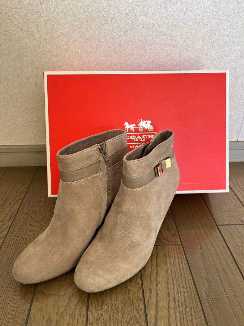 新品 COACH スエード ハイヒールブーツ SIZE 37.5 スェード