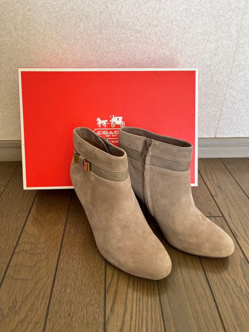 新品 COACH スエード ハイヒールブーツ SIZE 37.5 スェード