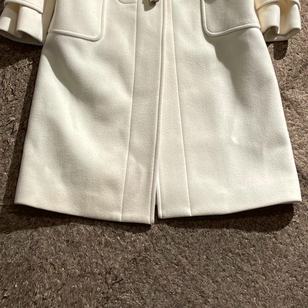 美品・現行　マッキントッシュ　ダッフルコート　ロング丈　トグル　牛革　オフ白