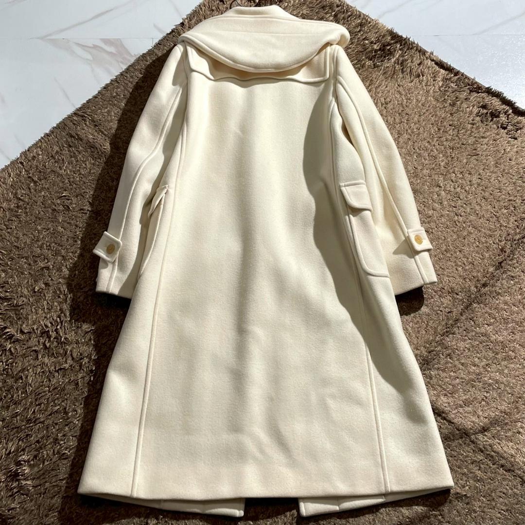 美品・現行　マッキントッシュ　ダッフルコート　ロング丈　トグル　牛革　オフ白