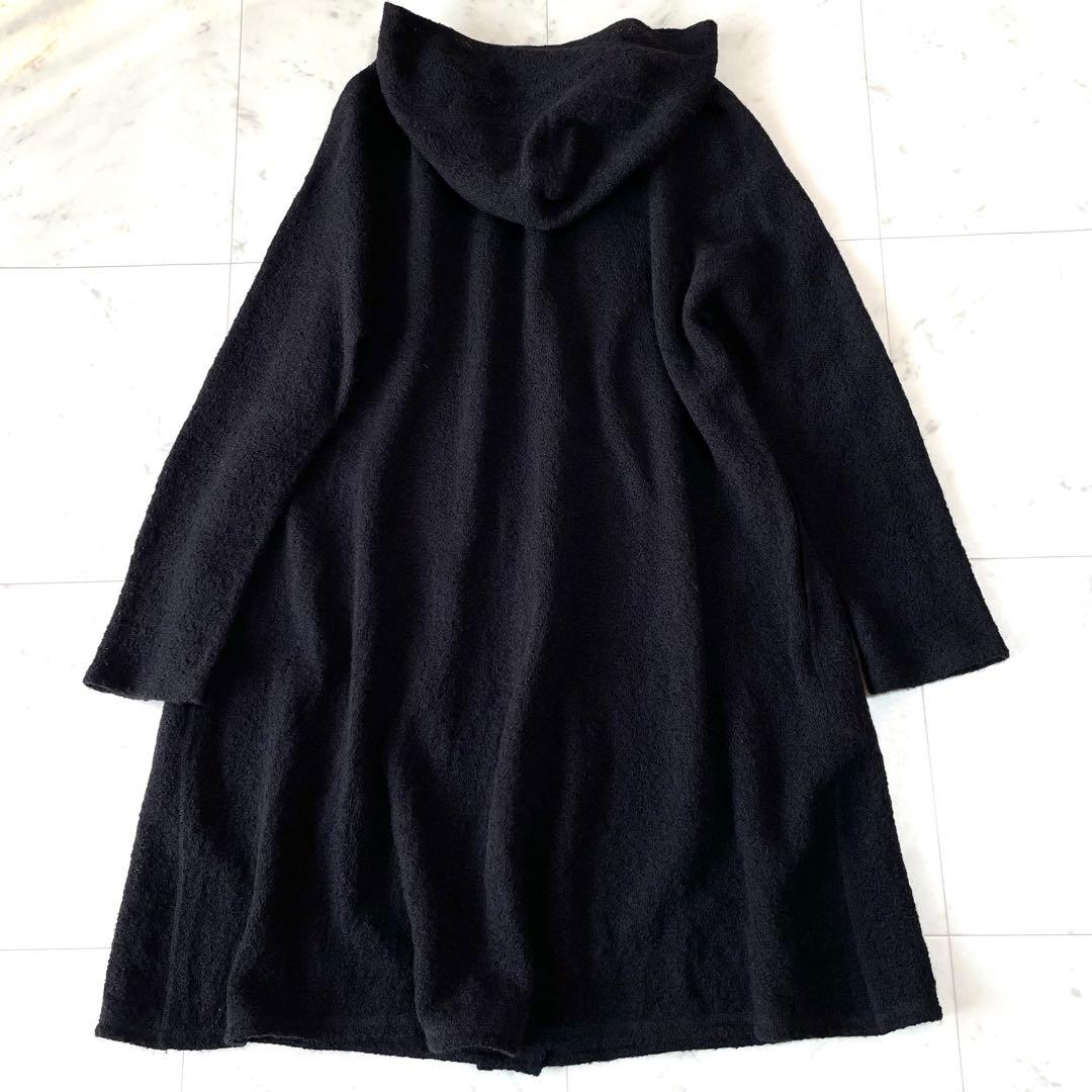 ヨーガンレール✨ロングコーディガン フーテッド ウールxモヘヤ M ブラック