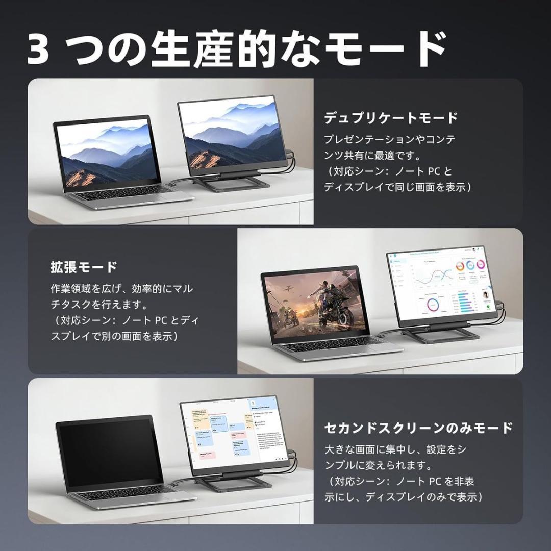 16インチ モバイルモニター WQXGA IPS液晶 100％sRGB広色域