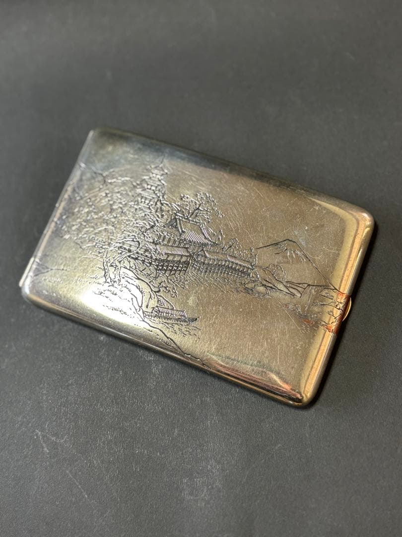 銀製　シガレットケース　明治期　里帰り品