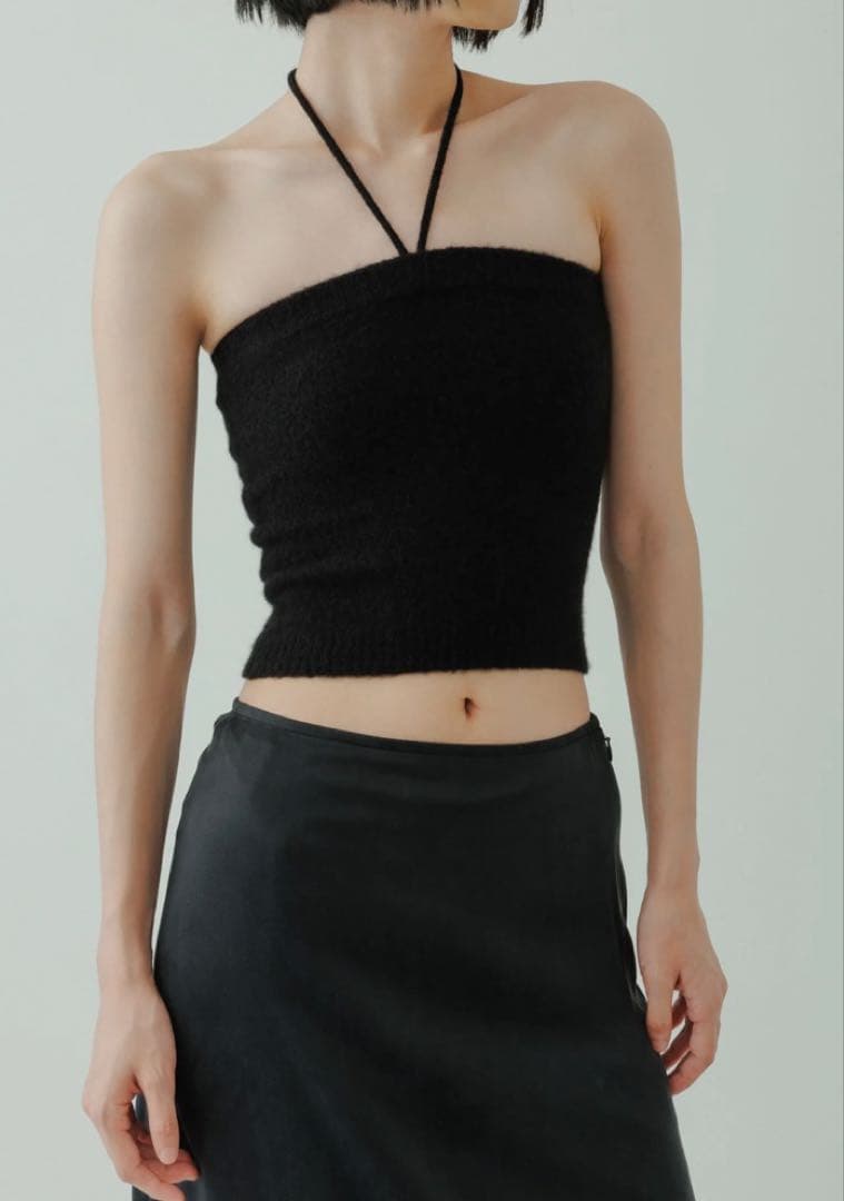 【yo BIOTOP】cashmere halter bare top
