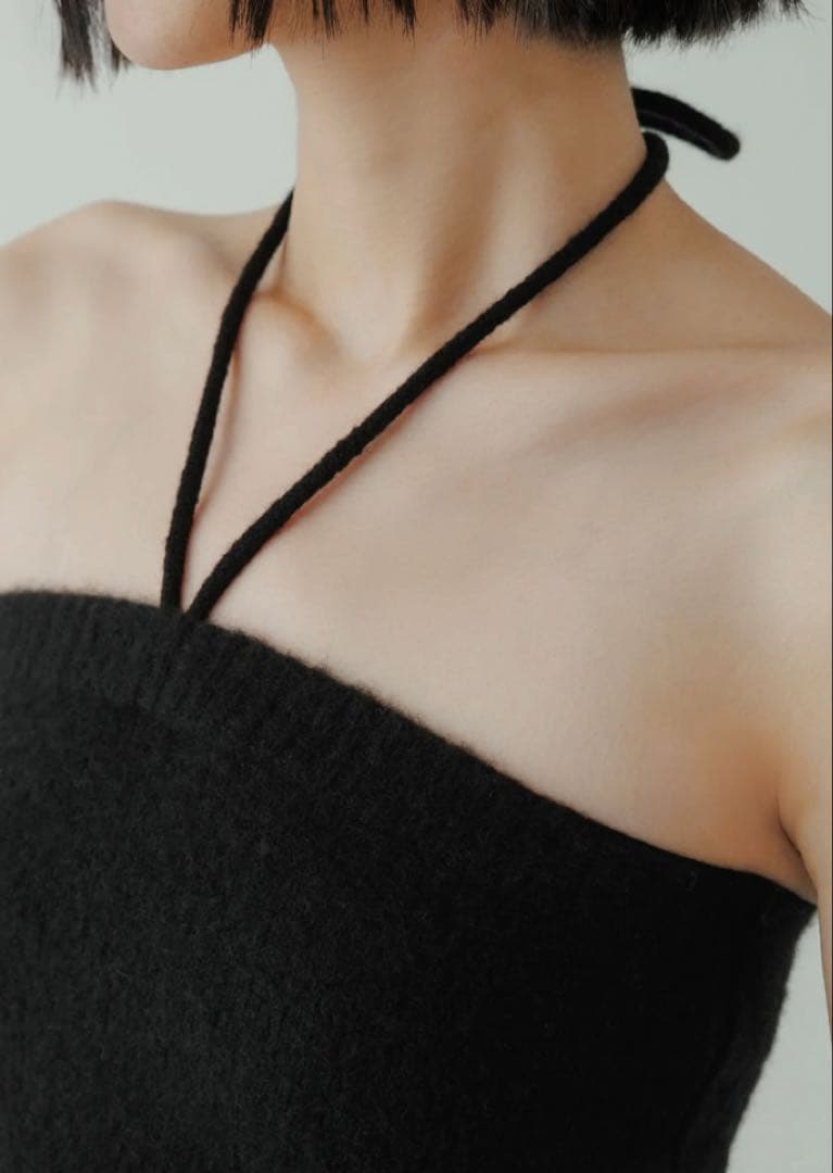 【yo BIOTOP】cashmere halter bare top