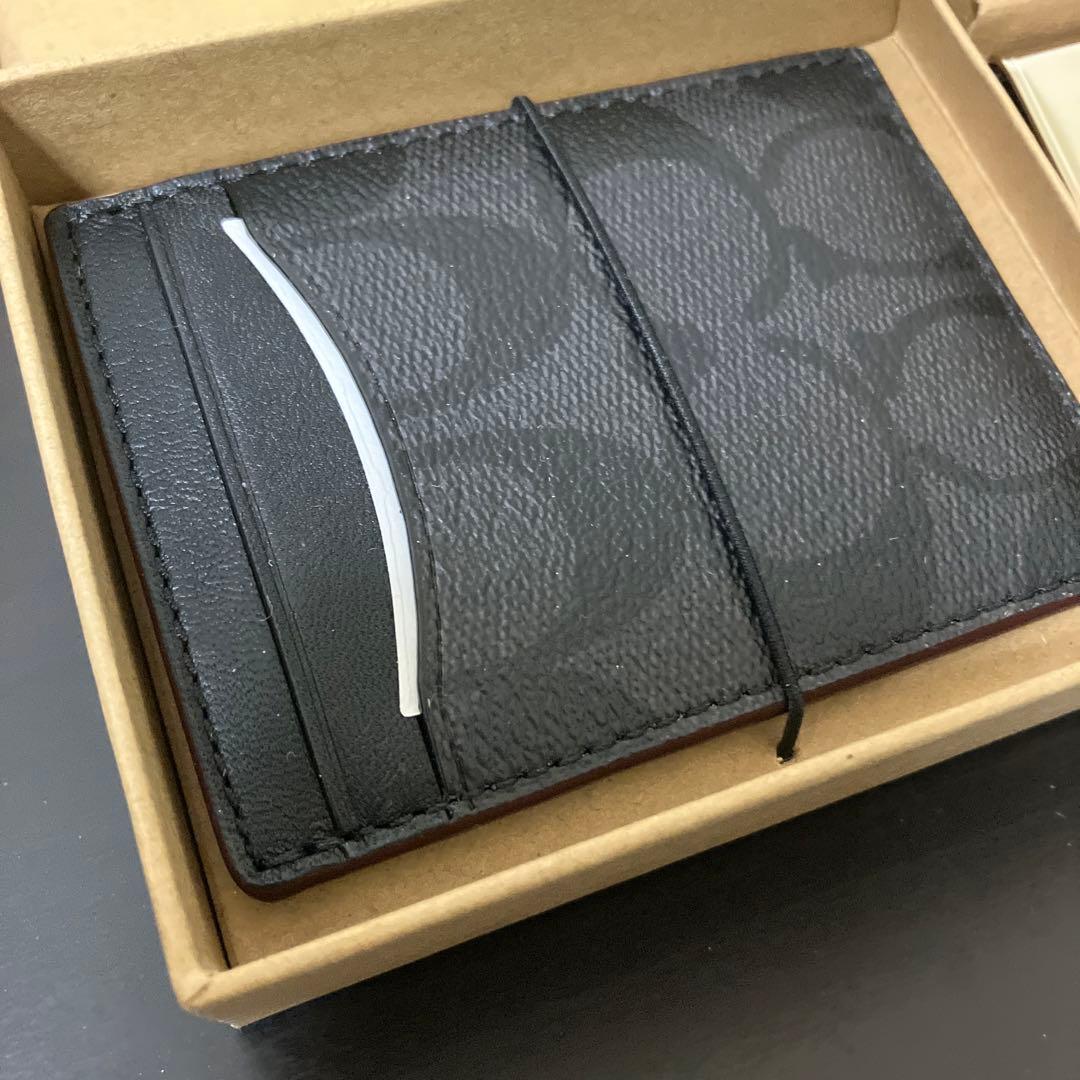 新品　COACH コーチ　メンズ　カードケース　マネークリップ　箱入りセット