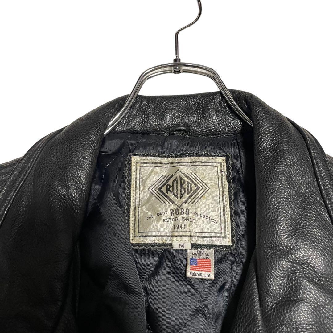 【vintage】アメリカ産羊革 ラムレザーシングルライダースジャケット 黒 M