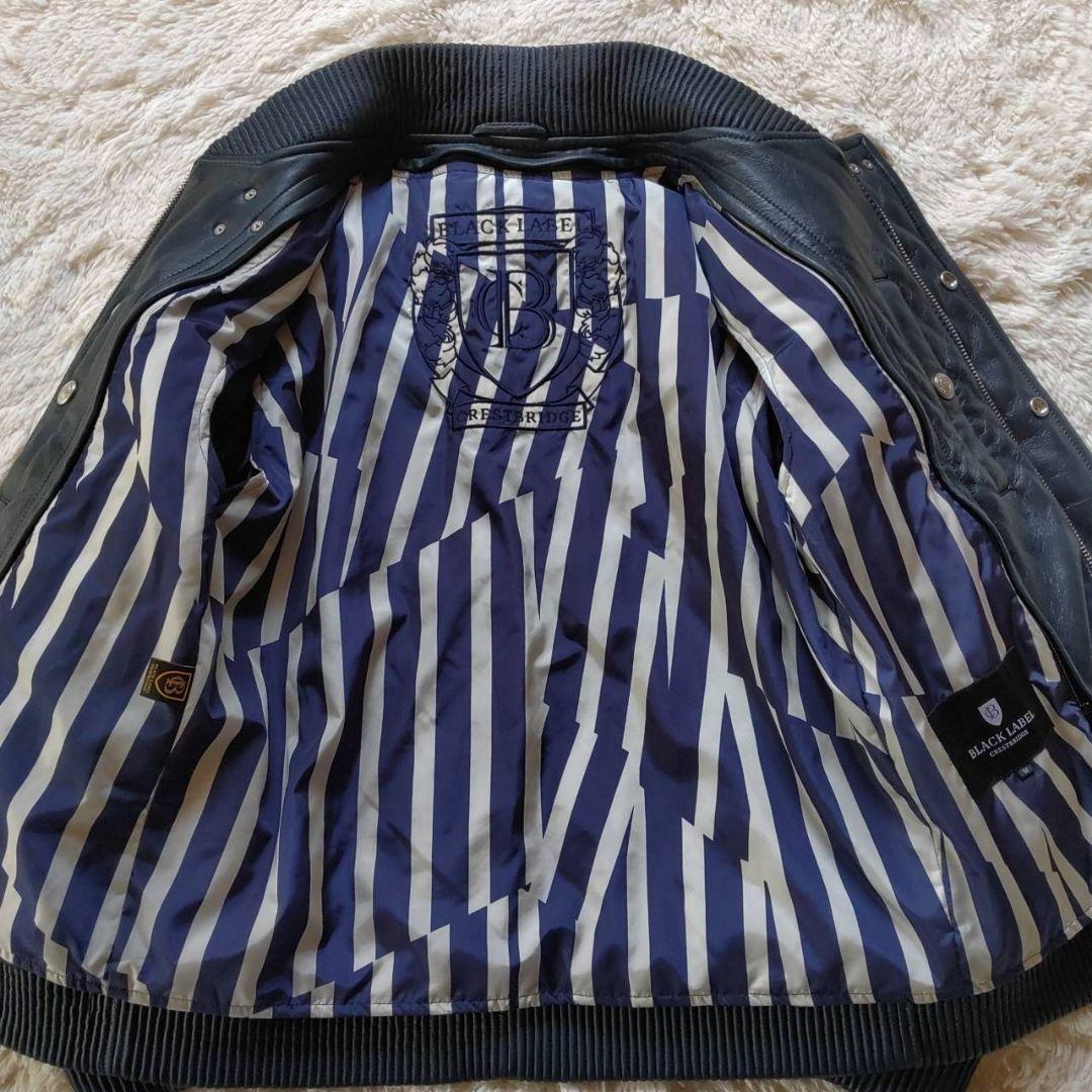 BURBERRY 異素材 切替 ファイヤーマンフック レザージャケット ブルゾン