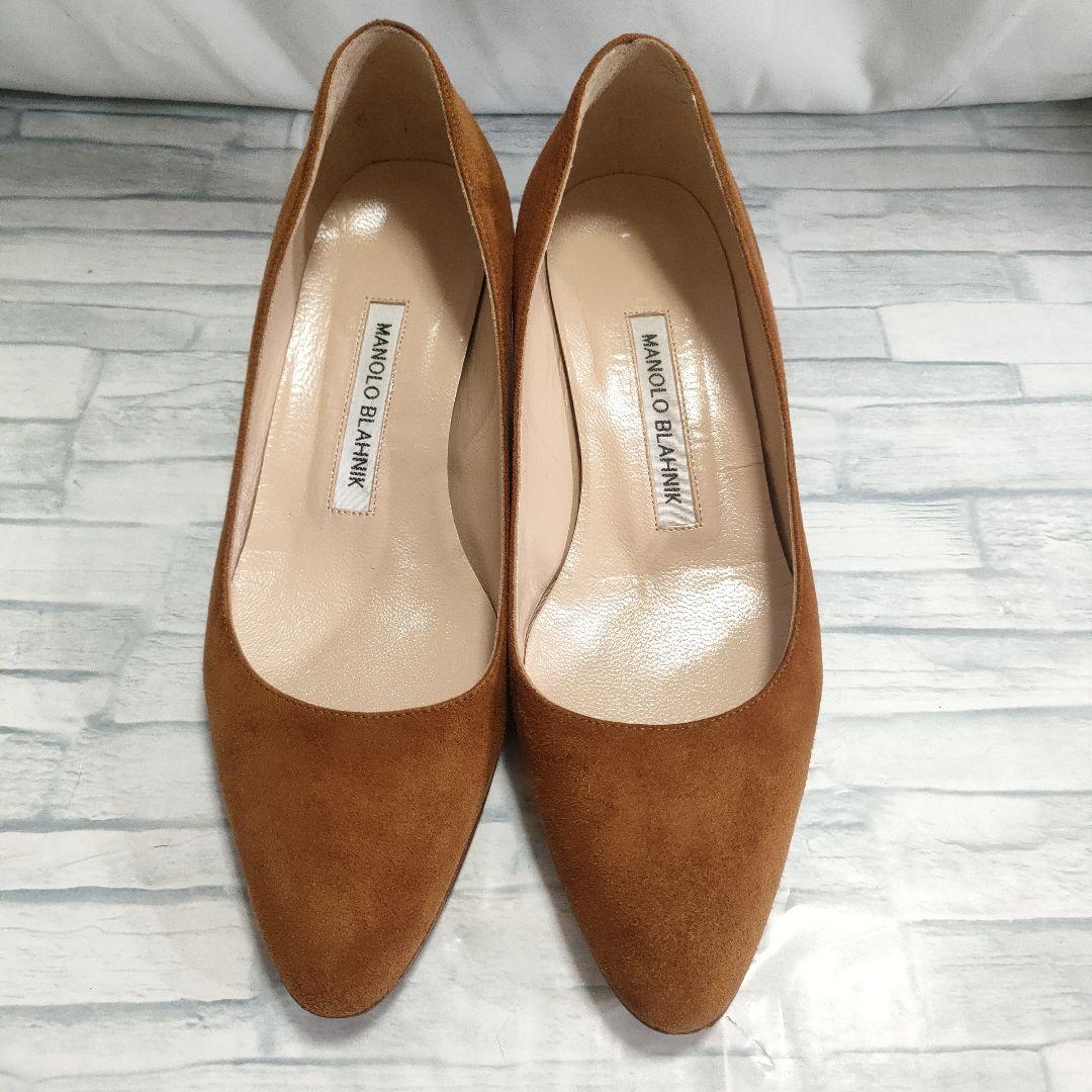 箱保存袋付き美品✨マノロブラニク　リストニー　スウェード　ブラウン　35