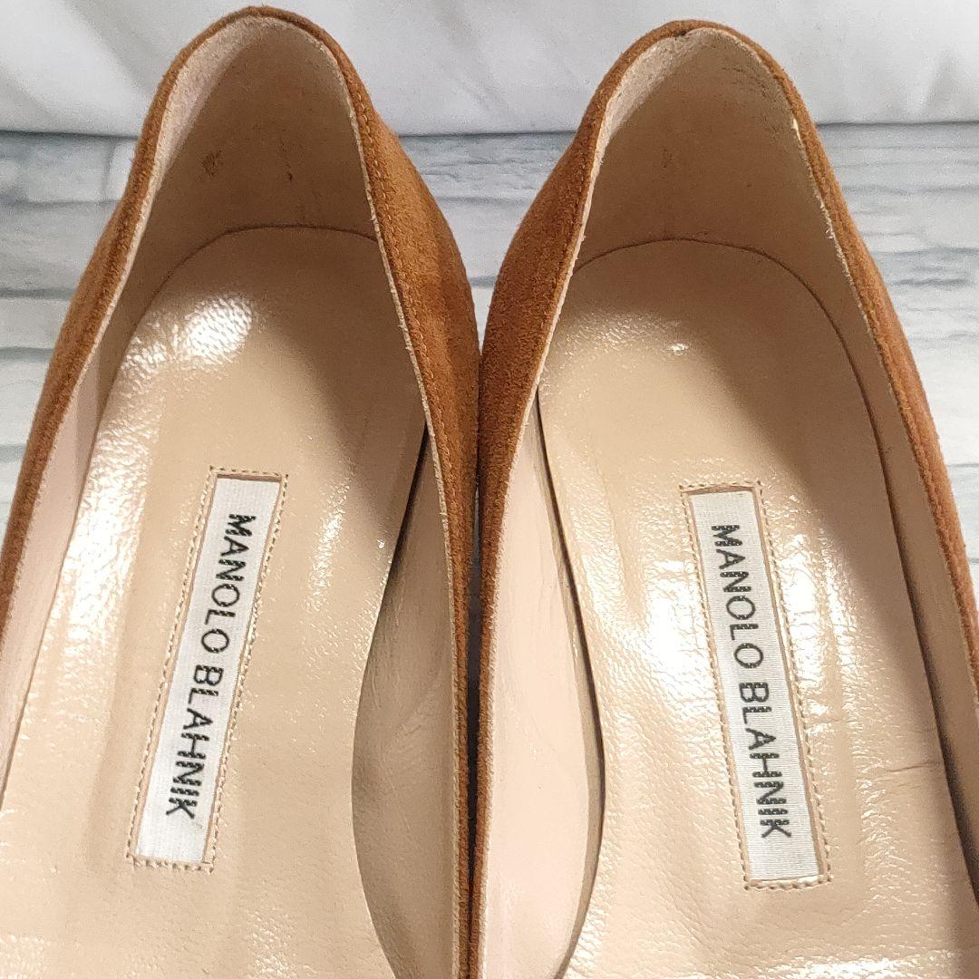 箱保存袋付き美品✨マノロブラニク　リストニー　スウェード　ブラウン　35