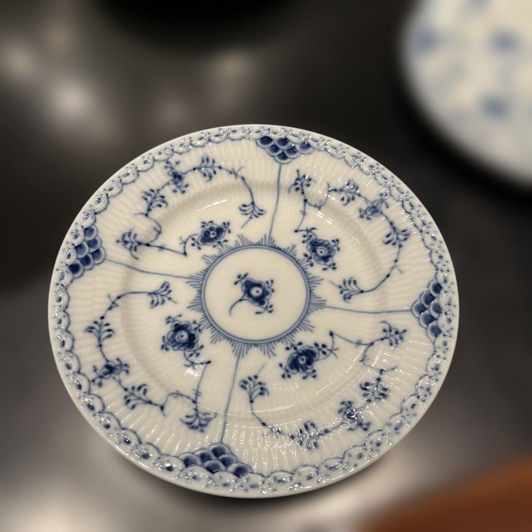 ロイヤルコペンハーゲンブルーフルーテッド ハーフレース　ケーキ皿6枚