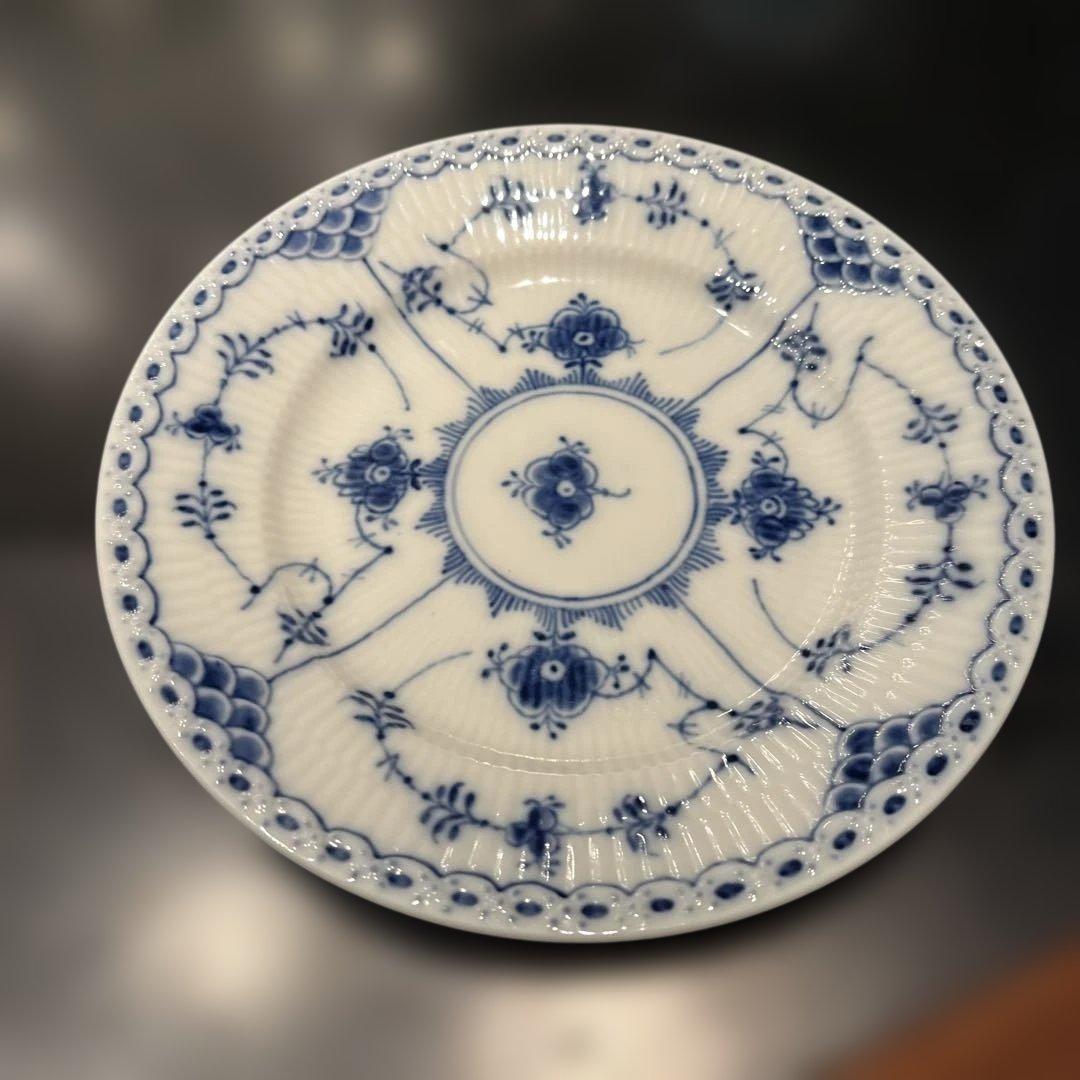 ロイヤルコペンハーゲンブルーフルーテッド ハーフレース　ケーキ皿6枚