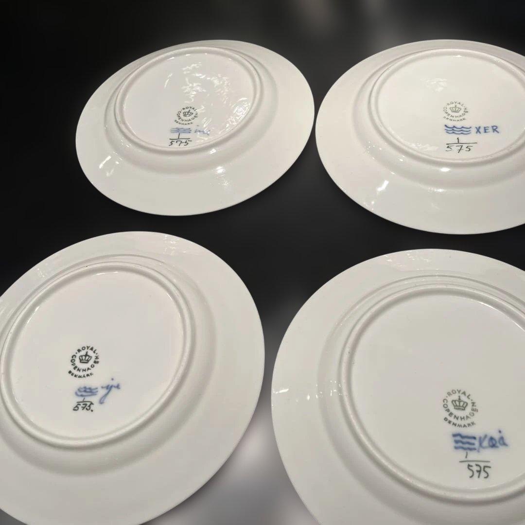 ロイヤルコペンハーゲンブルーフルーテッド ハーフレース　ケーキ皿6枚