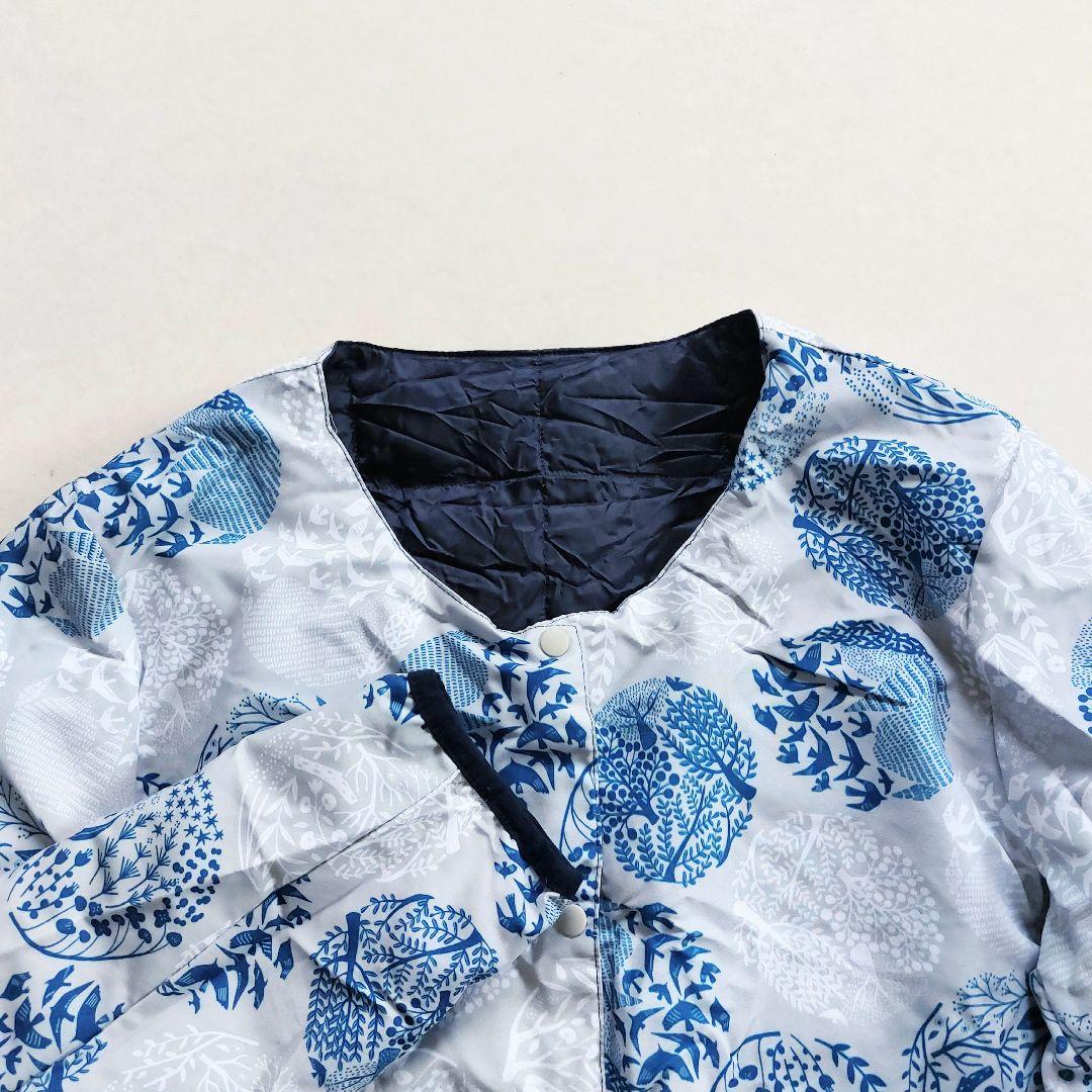 TAION&graniph　リバーシブルライトダウン欧風柄✕黒　ポーチ付き