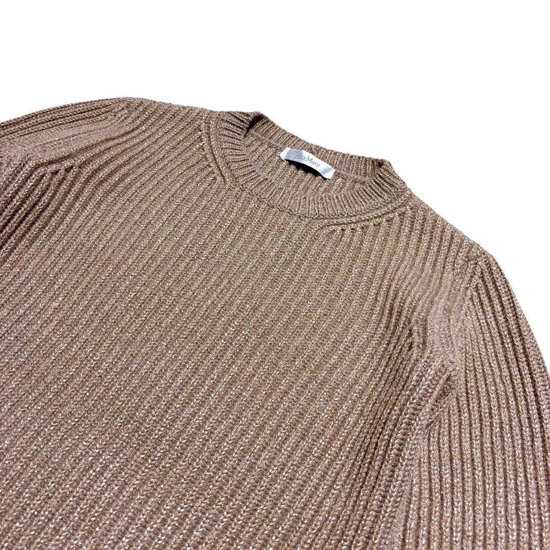 未使用級　サイズS 白タグ　マックスマーラ　フリンジ　ラメ入りカシミヤ混　ニット