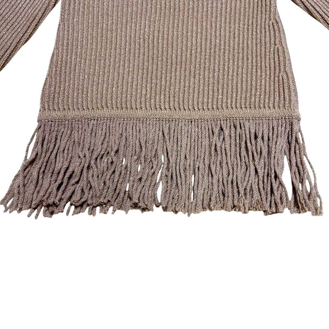 未使用級　サイズS 白タグ　マックスマーラ　フリンジ　ラメ入りカシミヤ混　ニット