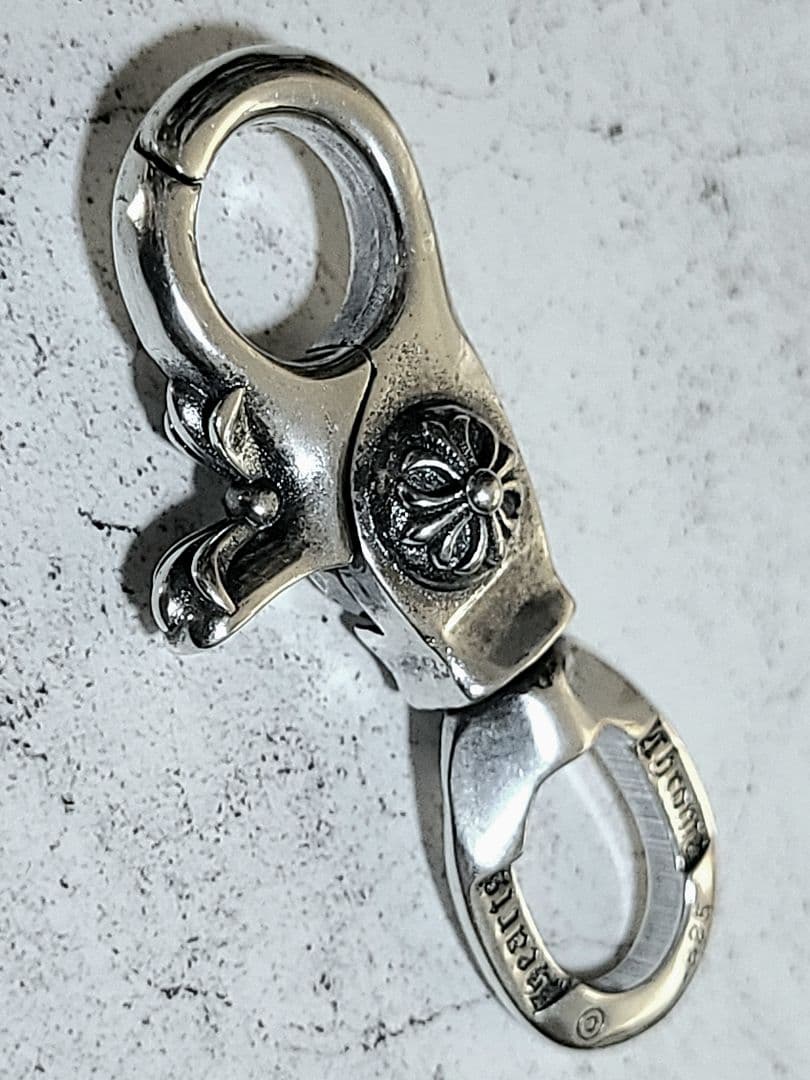 新品未使用 シルバー925 クロス キーホルダー クリップ