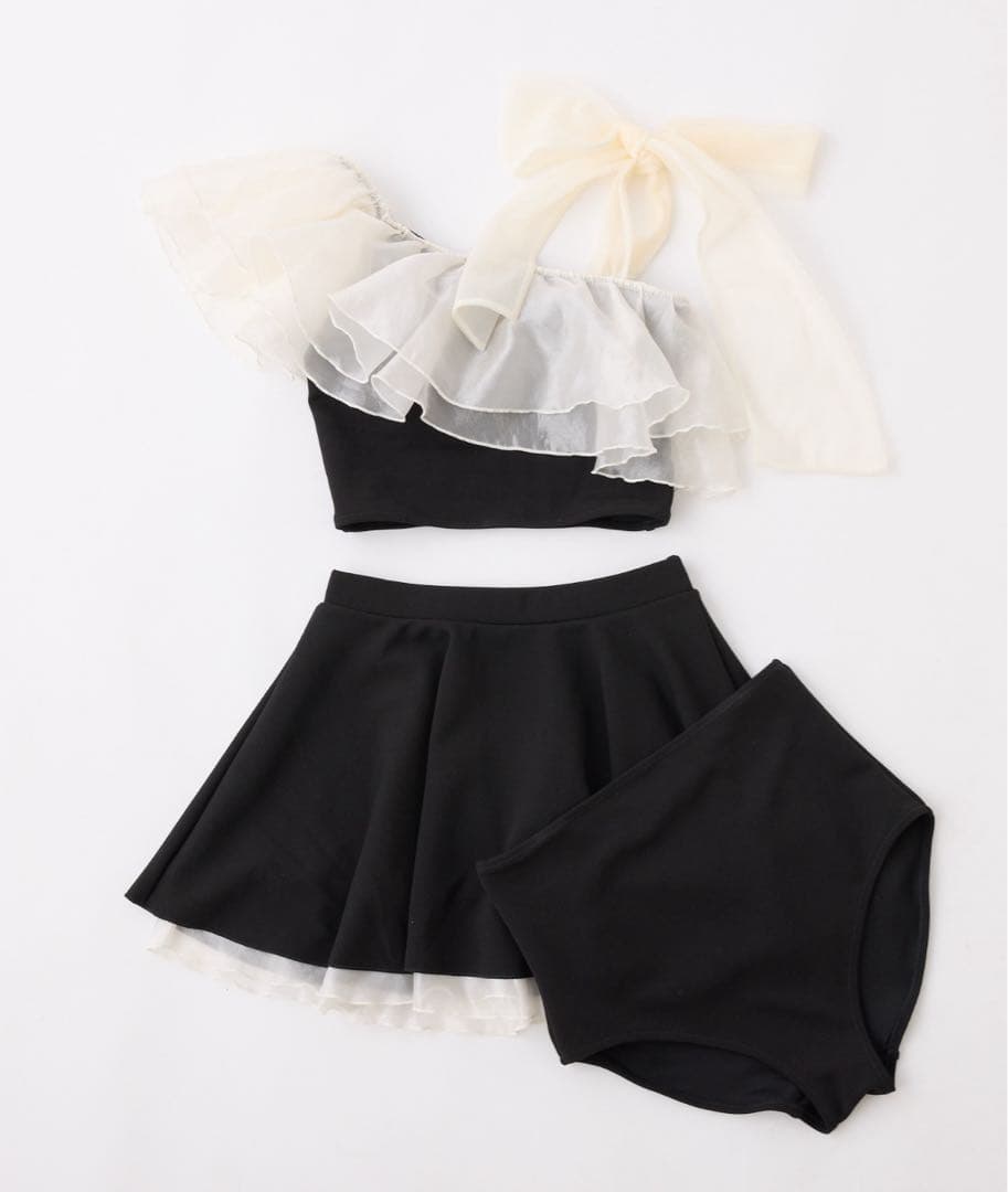 swimwear/肩リボンワンショルダー/3点セット 水着 完売品