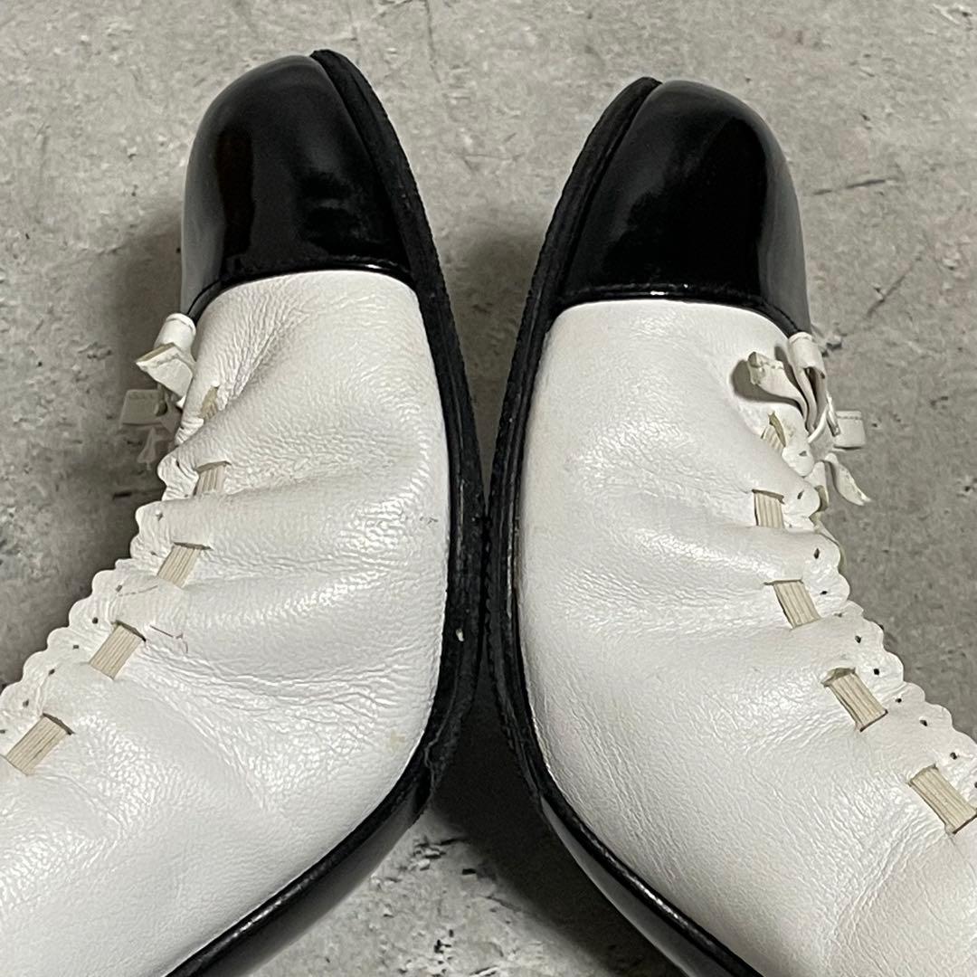 シャネル　CHANEL　ハイヒールパンプス　バイカラー　リボン　ココマーク　36