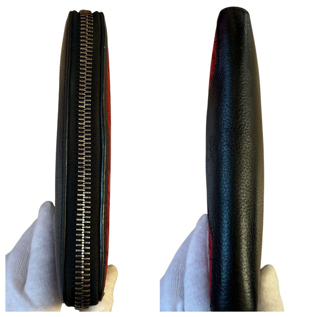 近年モデル　美品　クリスチャンルブタン　長財布　ラウンドファスナー　レザー　赤