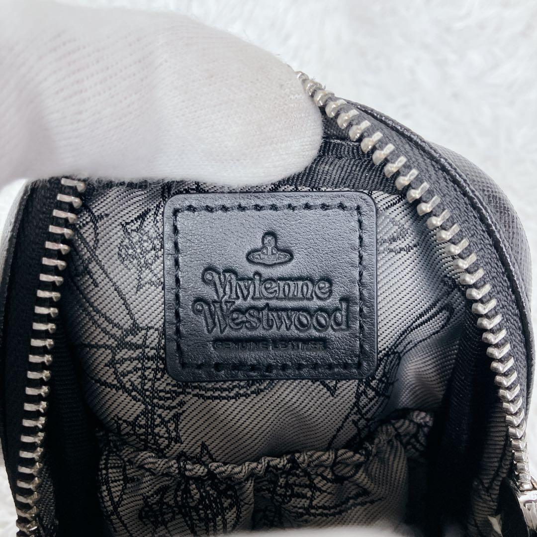 未使用級✨ヴィヴィアンウエストウッド ポーチ　小物入れ　ディアマンテ　レザー　黒