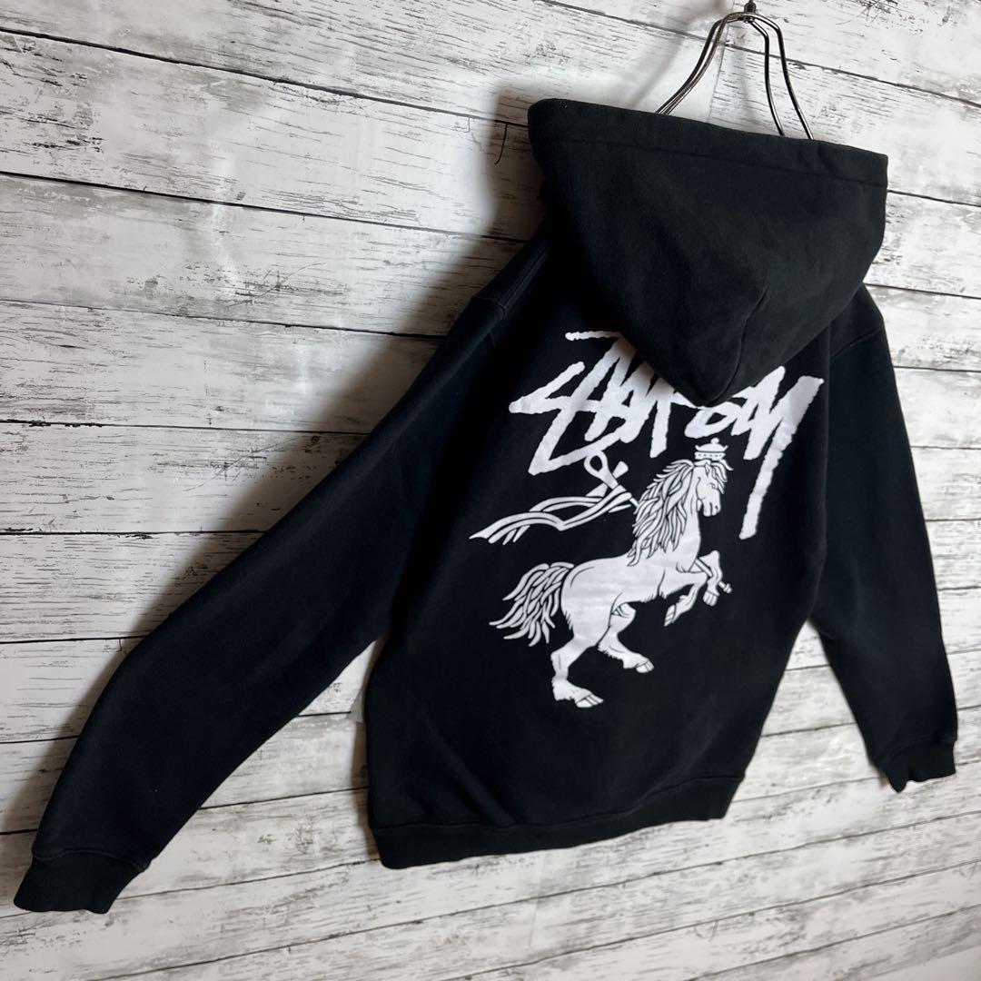 STUSSY◎ペガサス ビッグロゴ 馬 パーカー D337