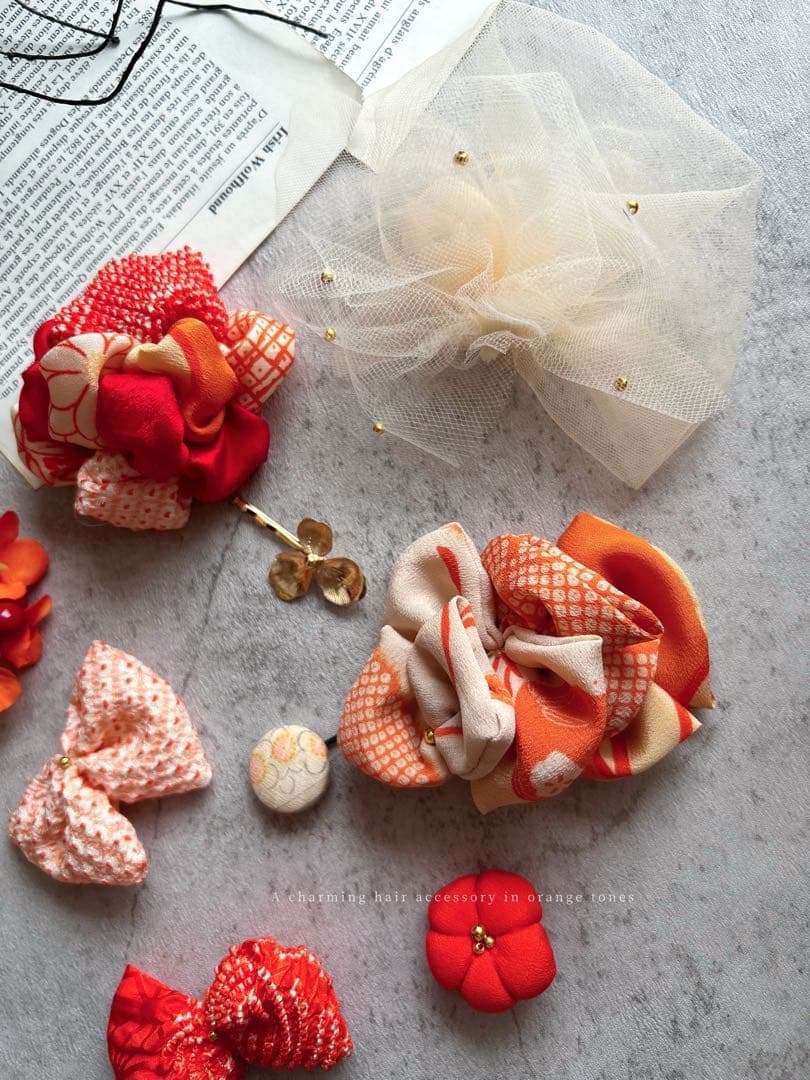 七五三　七五三髪飾り　ヘッドドレス　着物髪飾り　リメイク髪飾り　074