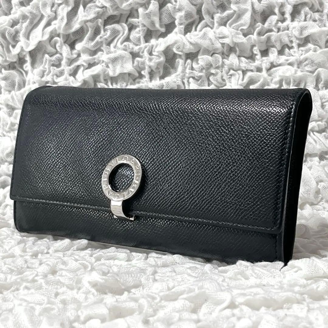 美品✨　BVLGARI 長財布　ビーゼロワン　サークルロゴ　レザー　本革　黒