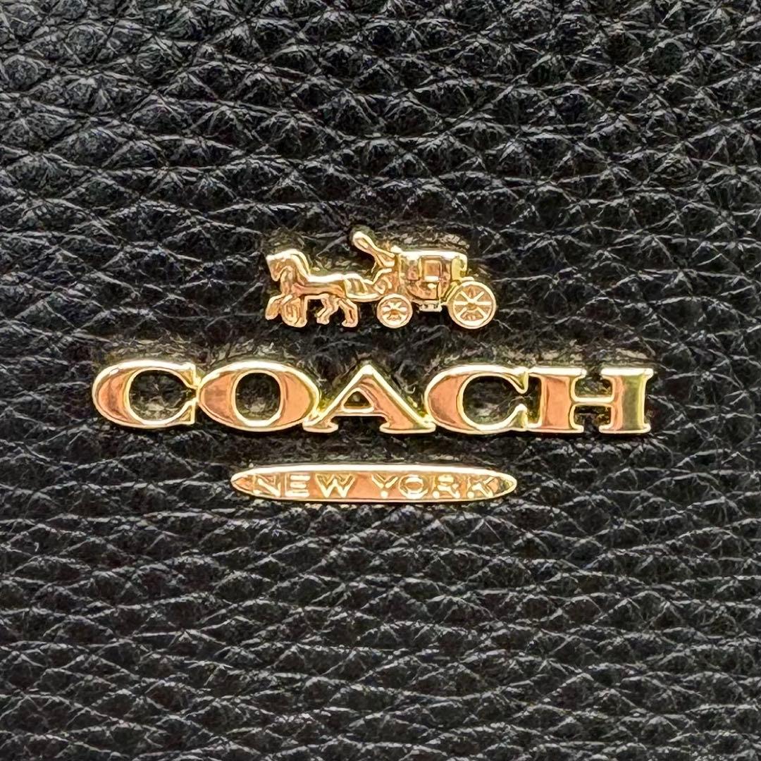 美品✨コーチ ウエストポーチ ボディバッグ シボ革 ゴールド金具 ブラック