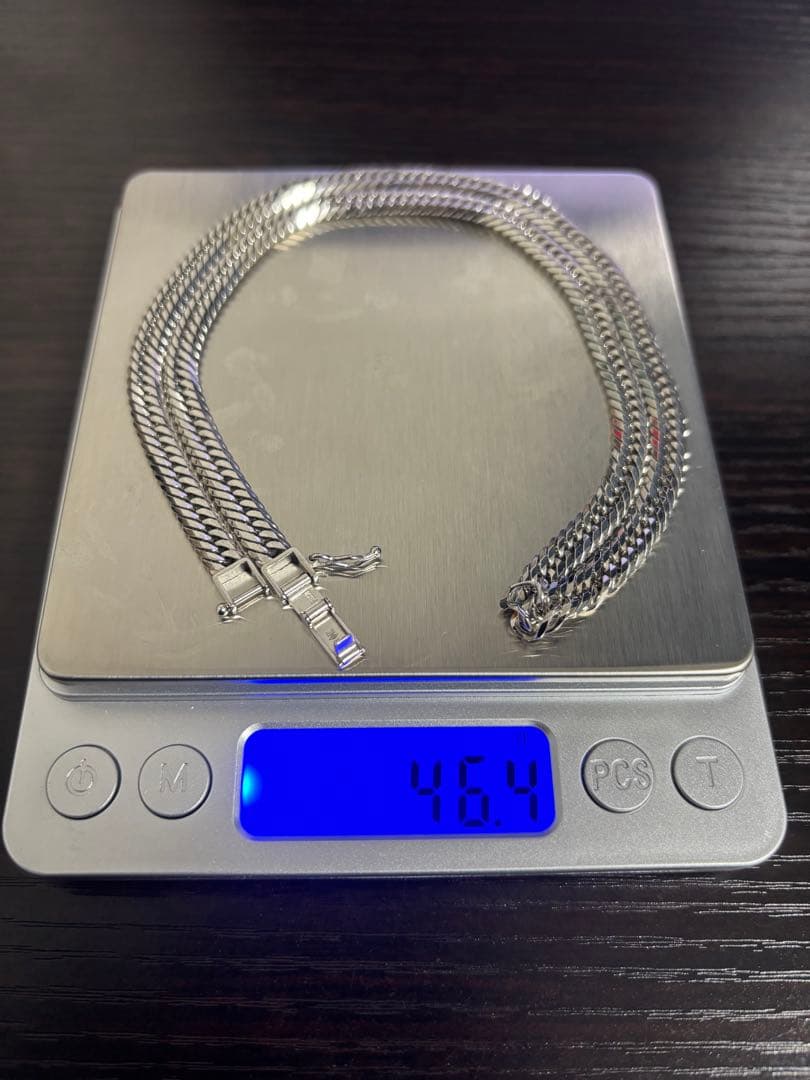 プラチナ　pt850 46.3g 12面トリプルカット　 喜平　45cm