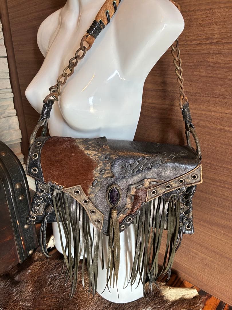 値下げ　美品　希少品　KMRii レザーショルダー バッグ