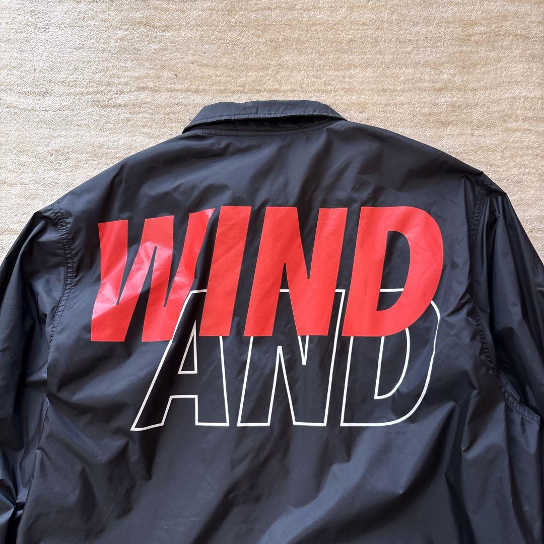 ウィンダンシー ビッグロゴ ナイロン コーチジャケット 両面プリント M 黒 赤