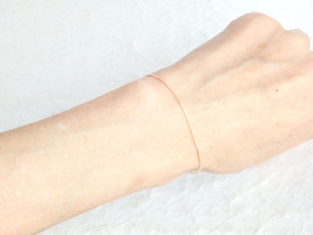 HANA　k18アンクレット　ベネチアンチェーン　0.7㎜幅　つけっぱなし