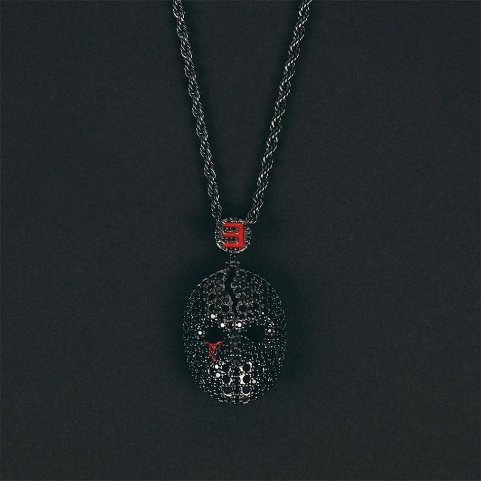 エミネム ホッケーマスク・ダイヤモンド・ペンダント＆チェーン（ガンメタル）